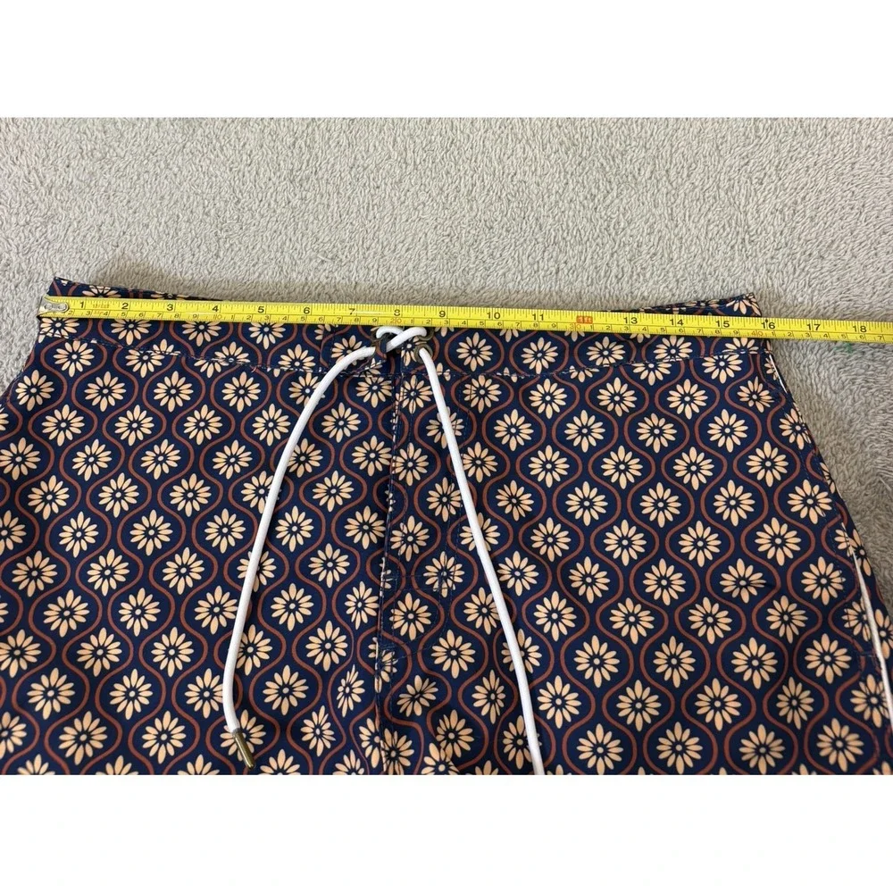 Dandy Del Mar Men Rivier Retro Floral Geometric Swim Trunks Navy Sze 31/32 READ